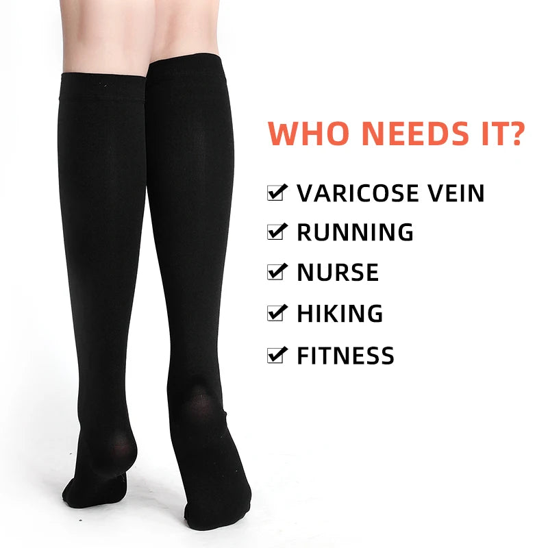 Medical Grade Compression Stockings 34–46mmHg Class 3 – Varicose Veins Support Calf Sleeve Unisex S–7XL 2026