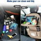 Car Seat Back Organizer with Foldable Table Tray & Pockets - Car Accessories PU Leather