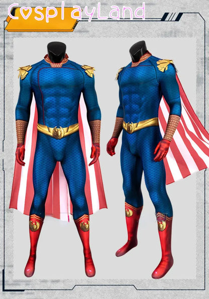 The Boys Homelander Superhero Bodysuit and Cloak Halloween Cosplay Costume for Adults XS–XXXL 2026