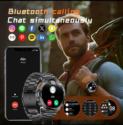 Smartwatch Rugged Outdoor GPS – 1.7 Inch AMOLED, Fall 2025 Trend, 1000mAh Battery, IP69K Waterproof, Bluetooth Calling
