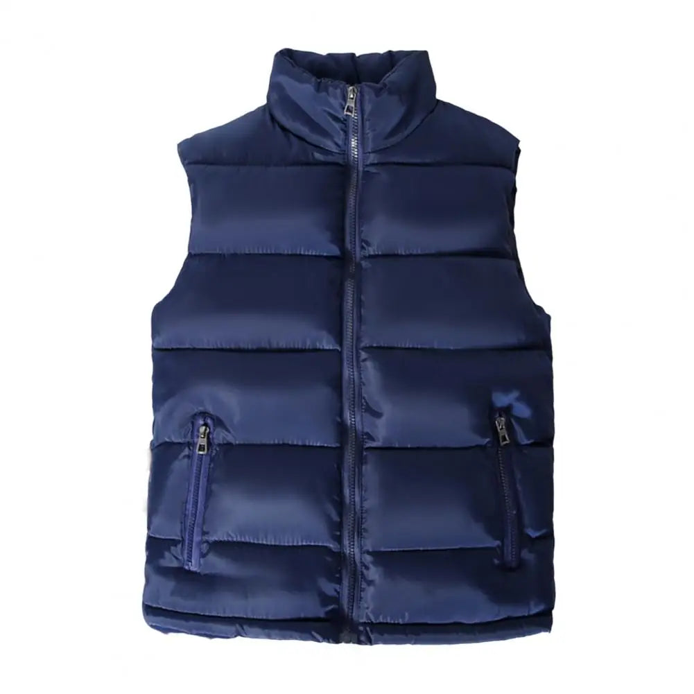 Lightweight Men's Puffer Vest - Slim Stand Collar, Quilted