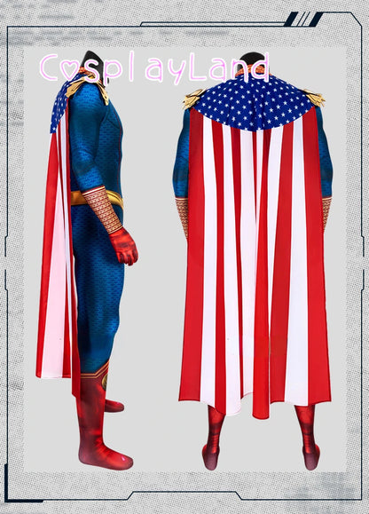 The Boys Homelander Superhero Bodysuit and Cloak Halloween Cosplay Costume for Adults XS–XXXL 2026