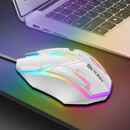 Mouse da gioco cablato RGB 3 pulsanti USB precisione ufficio