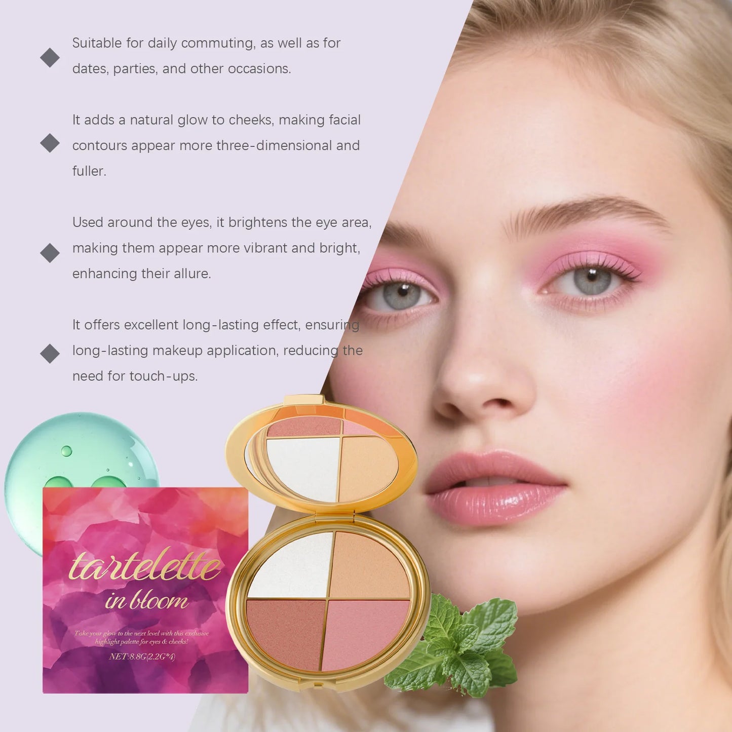 Eyeshadow Palette Highlight Blush Highlighter Brighten Eye Area Natural Look Portable Eye Makeup TikTok Viral Fall 2026