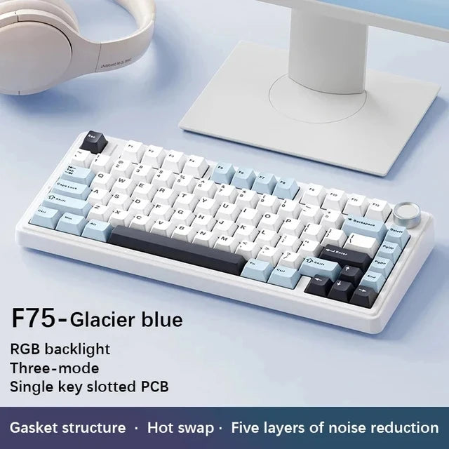Teclado mecánico para juegos compacto AULA F75 al 75% RGB