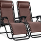 Adjustable Steel Mesh Zero Gravity Lounge Chairs with Cup Holders & Pillows - Portable Recliners for Outdoor Relaxation and Comfort