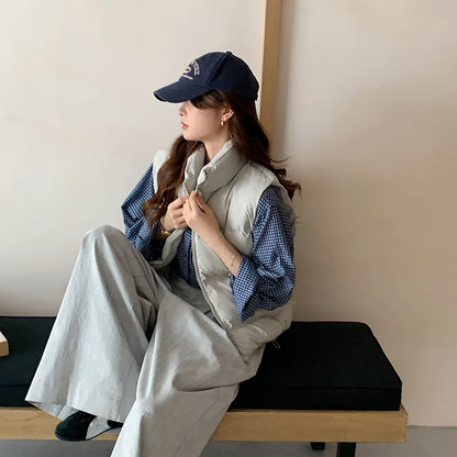 Lightweight Women's Down Vest - Cropped Boxy, Duck Fill