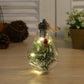 Transparent LED Christmas Ball Pendant Light Set 5pcs with Real Pine Cones - Festive Home Decor for Holiday Season, DIY Night Light Ornament