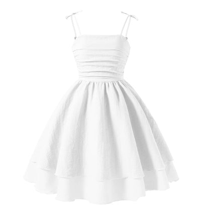 Lightweight Girls' Dress - Tiered Sling Dress, Polyester Elastane, For Birthday Party, Pageant, Communion
