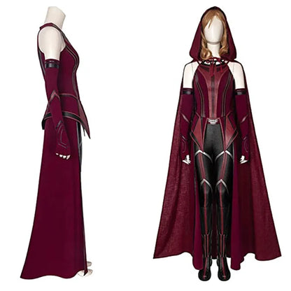 Scarlet Witch cosplay komplett kostyme kappe bukser