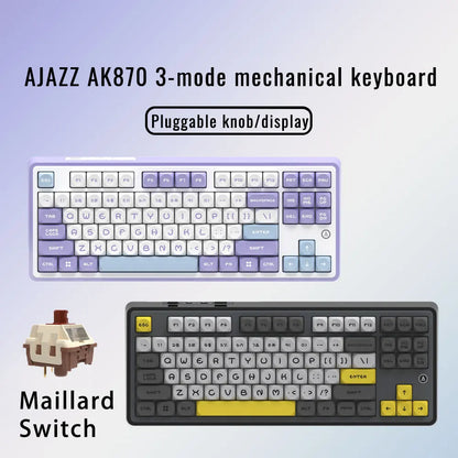 Teclado mecánico 87 teclas modo tri RGB intercambiable en caliente