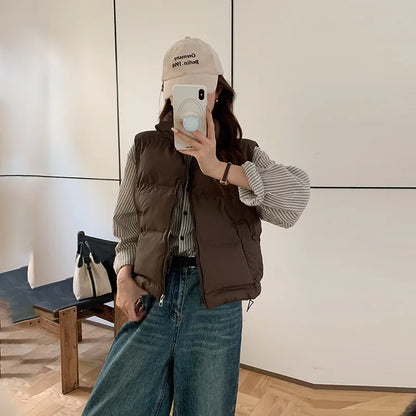 Lightweight Women's Down Vest - Cropped Boxy, Duck Fill