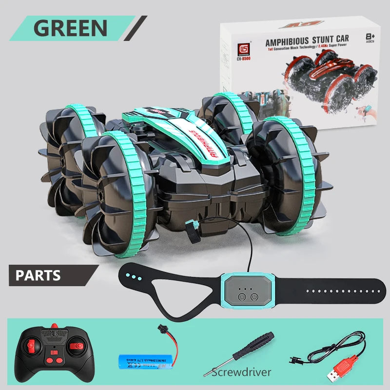 All-Terrain Remote Control Stunt Vehicle - Double-Sided Drifting Car with LED Wheels, Outdoor Adventure Toy for Boys