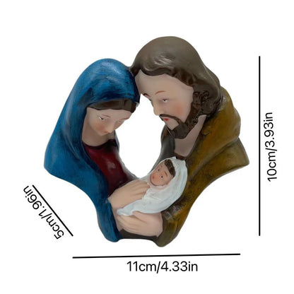 Nativity Scene Resin Figurine Holy Family Christmas Ornament For Desk Or Shelf Holiday Decor 2025 Gift