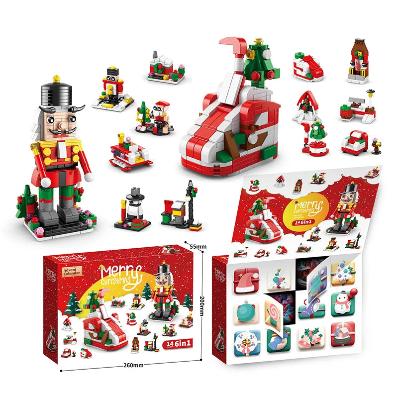 Calendario de Adviento de Bloques de Construcción de Navidad Kit DIY para Niños
