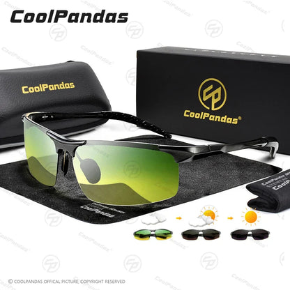 Photochromic Sunglasses Rimless Polarized Driving Night Vision Anti Glare Summer 2025