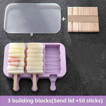 Variant image for Silicone Ice Cream Mold Set with Lids, Fun Shapes Ice Pop Maker for Homemade Treats, Easy Release and Dishwasher Safe-7