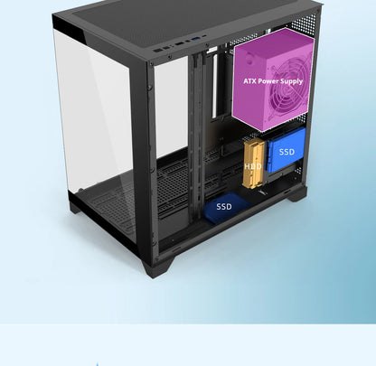 Boîtier PC Gaming Dreamland Pro ATX Double Verre Châssis 360mm