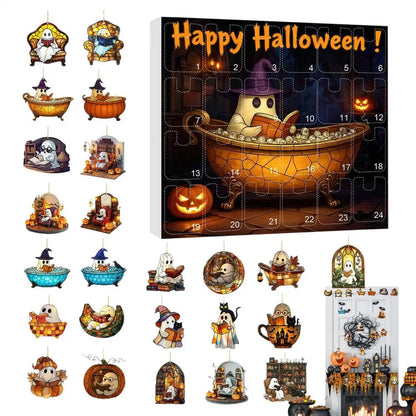 Calendario de Adviento de Halloween 24 Días Colgante de Fantasma Decoración