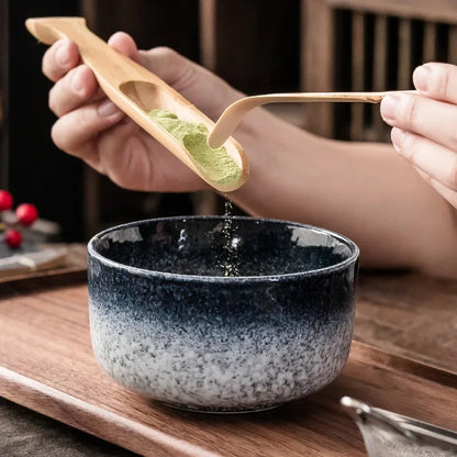 Matcha Tee Set 6-teilig Bambus Keramik Teegeschirr Zeremonie Geschenk