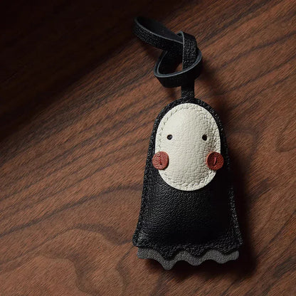 Porte-clés porte-bonheur en cuir sans visage noir confortable mignon cadeau