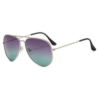 2025 Double Bridge Aviation Sunglasses - Alloy Frame, Ocean Gradient Lens, Unisex Eyewear