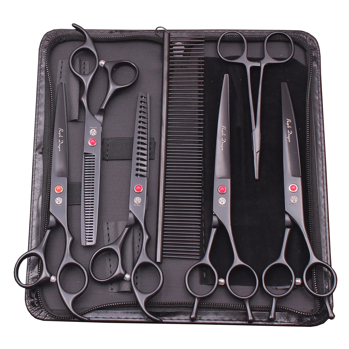 Professional Pet Grooming Scissors Kit - Stainless, Thinning & Chunker Shears