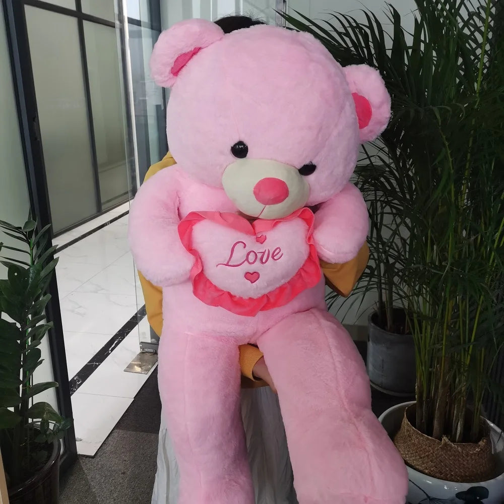 Oso de peluche gigante con corazón de amor, regalo de cumpleaños y aniversario