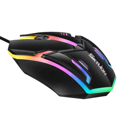 Mouse da gioco cablato RGB 3 pulsanti USB precisione ufficio