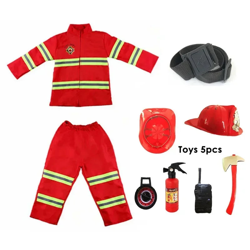 Children Fireman Sam Halloween Cosplay Costume Set with Hat and Accessories for Kids 2026