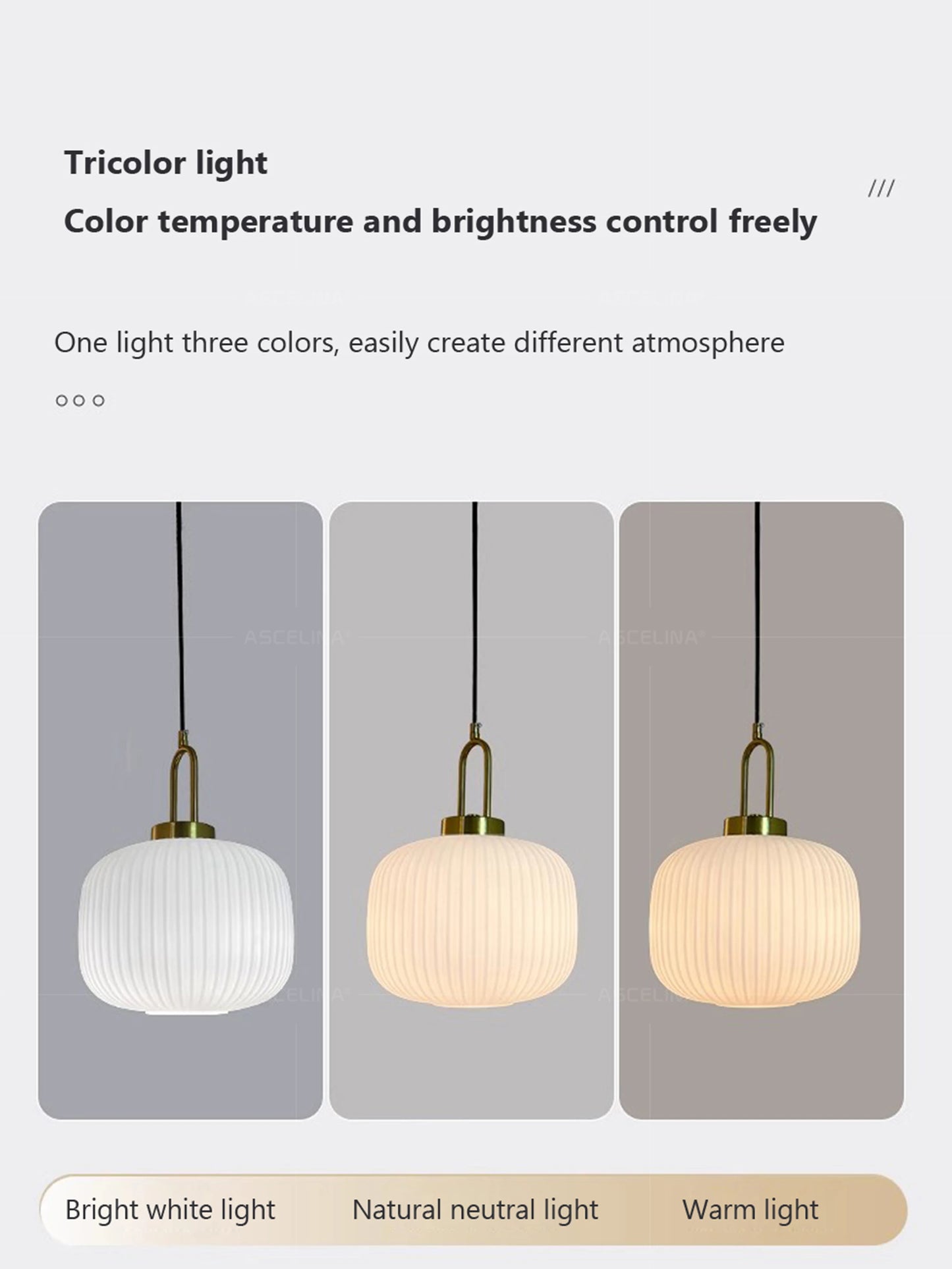 Japandi glaspendellampa japansk nordisk hänglampa varm