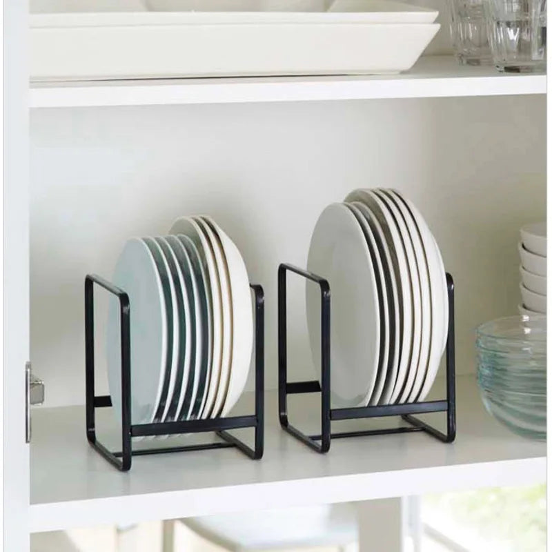 Plate Rack Countertop Dish Organizer Metal Layered Drain