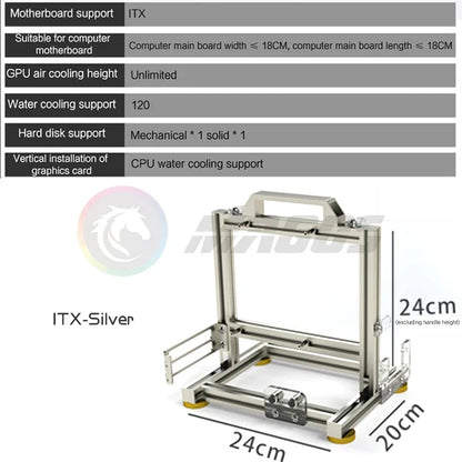Boîtier PC Open Frame Modulaire ATX MATX ITX Aluminium Rack