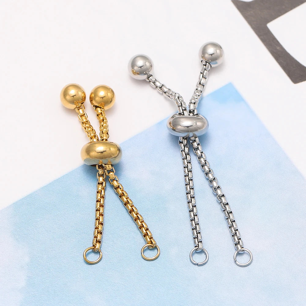 Extensores de Pulsera de Acero Inoxidable Deslizadores Ajustables 3 Piezas