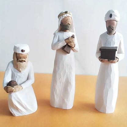 Nativity Figurines Set Handcrafted Resin Three Wise Men Nativity Scene Christmas Decor Gift