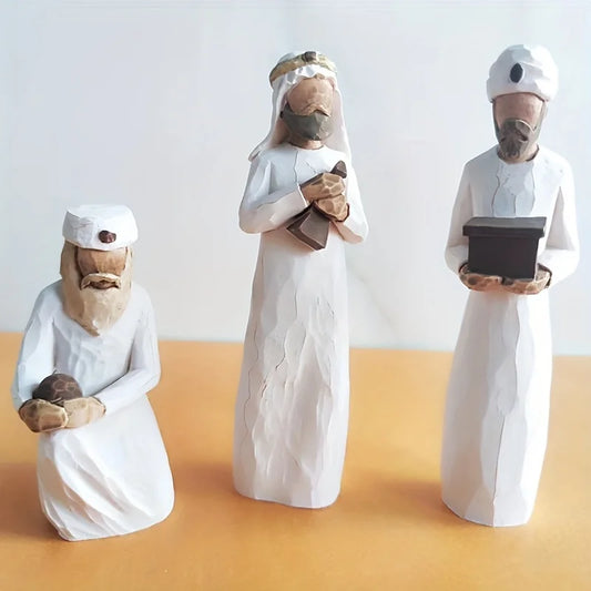 Nativity Figurines Set Handcrafted Resin Three Wise Men Nativity Scene Christmas Decor Gift
