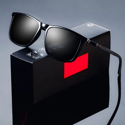 Occhiali da sole polarizzati Fashion Square per uomini - UV400 occhiali di lusso per guida e pesca