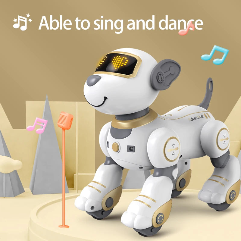 Programmable Voice Command RC Robot Dog - Interactive Stunt Toy for Kids, Musical Companion