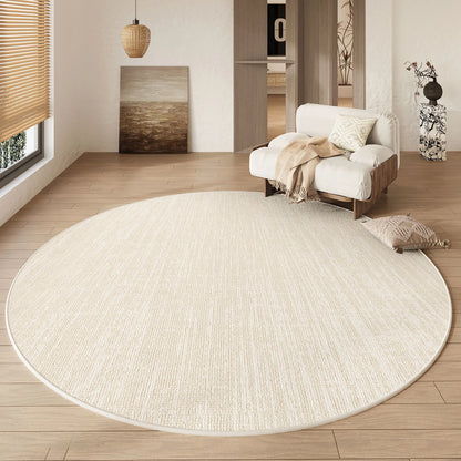 Round Rug Cream Wabi Sabi Luxury Non Slip Waterproof
