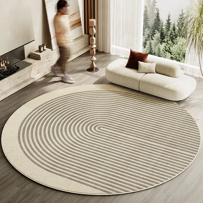 Japanese Round Striped Rug Thick Washable Nonslip Mat