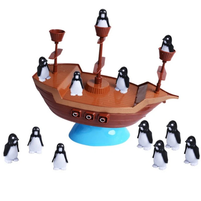 Colorful Pirate Ship Balance Game - Fun Penguin Puzzle for Kids, Parent-Child Interaction, Ideal Birthday Gift