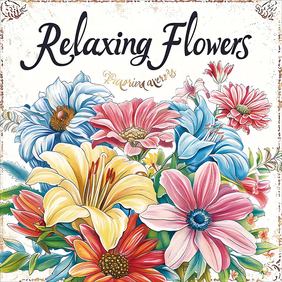 Art Coloring Book 20 Page Flower Graffiti Style Fall 2025 Trend Stress Relief Gift