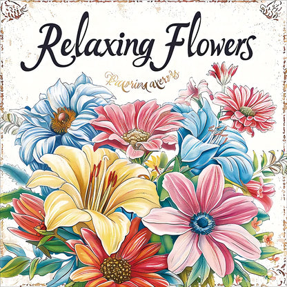 Art Coloring Book 20 Page Flower Graffiti Style Fall 2025 Trend Stress Relief Gift