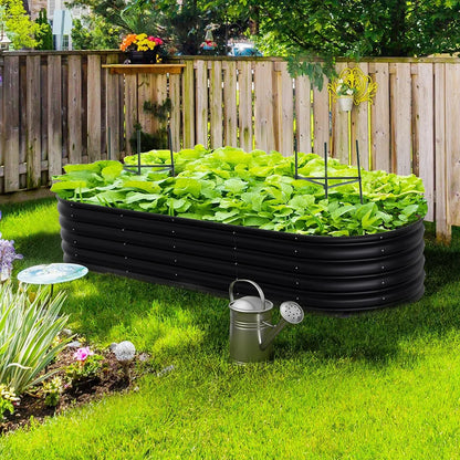 240cm Galvanized Steel Raised Garden Bed, Bottomless Design for Healthy Plant Growth, Weather Resistant, Easy Assembly