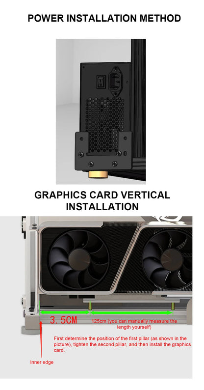 Boîtier PC en aluminium à cadre ouvert Rack EATX refroidissement liquide