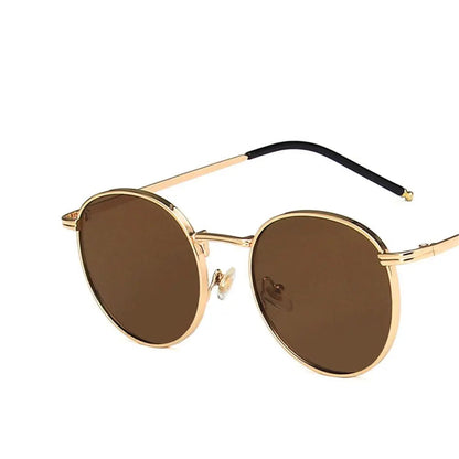 Modebril Vissen Metalen Frame Ronde Zonnebril voor Vrouwen en Mannen - UV Bescherming