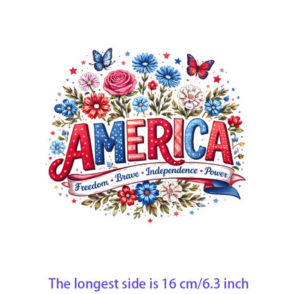 Iron On Patches USA Flag Bald Eagle Heat Transfer Set Patriotic 4th Of July DIY Clothing Decor 2026