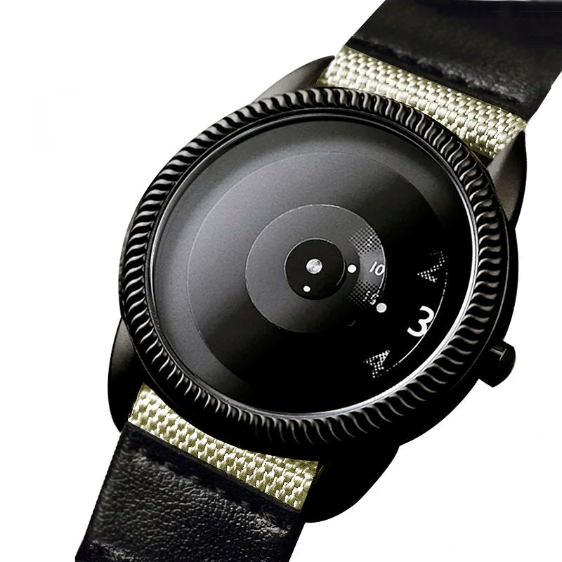 Quartz Handless Watch Canvas Strap Minimalist Style