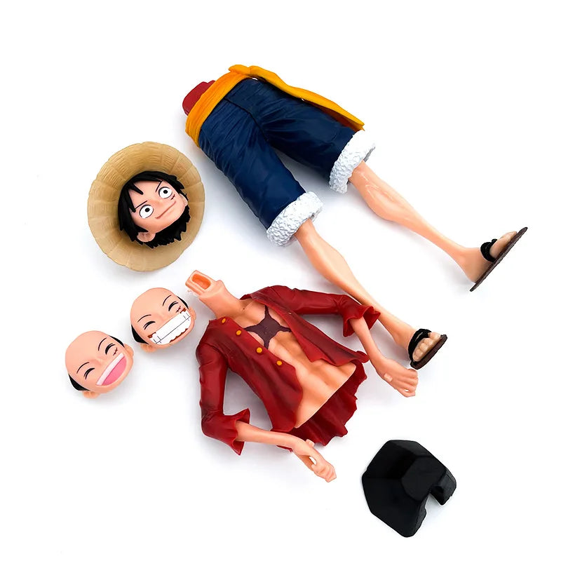 Selvsikker smiley Luffy Face Changing Anime Figur - 11-tommers actiondukkemodell for samlere og fans