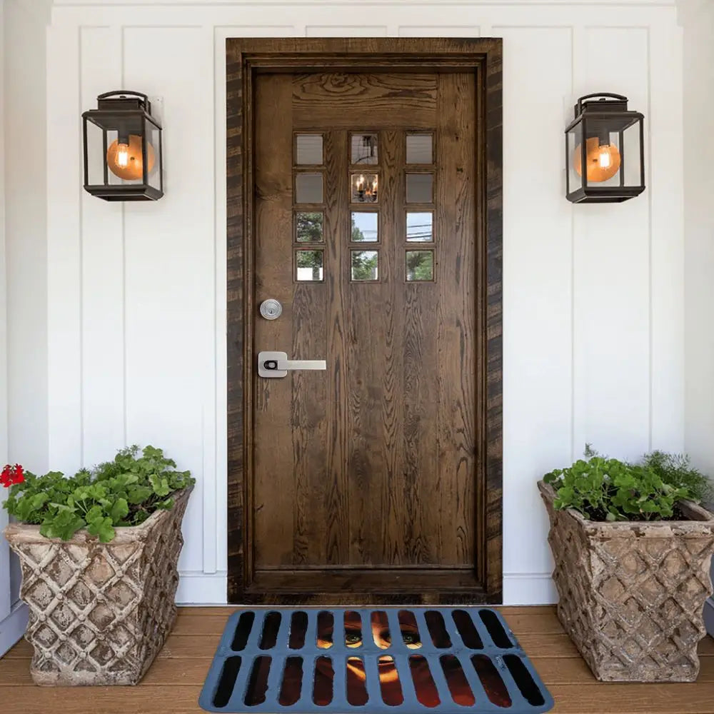 Spooky Polyester Halloween Doormat - Non-Slip, Quick-Dry Entryway Mat for Trick-or-Treaters, Multiple Sizes Available